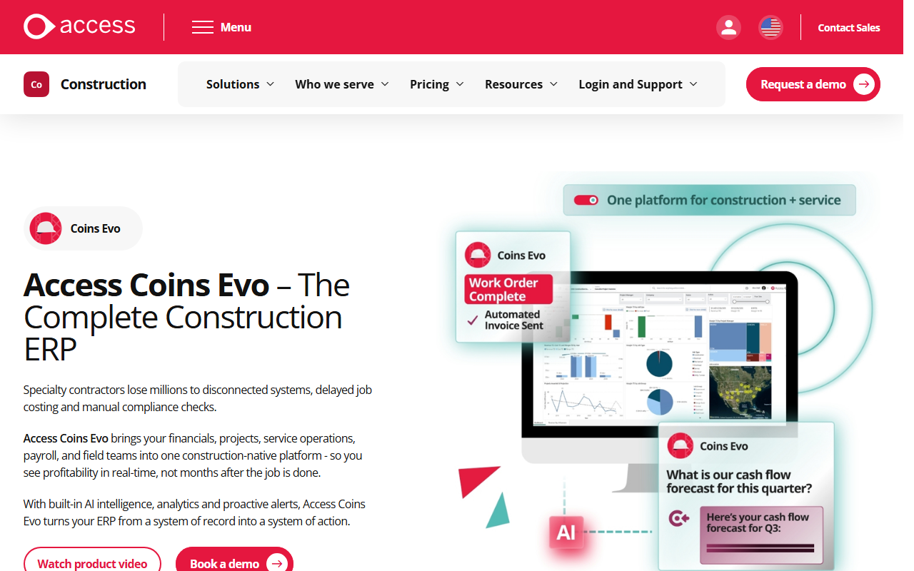 Screenshot of the Access Coins Evo vendor homepage