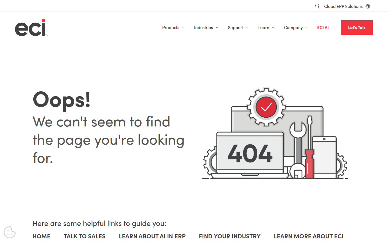 Screenshot of the ECI ThermoGrid vendor homepage