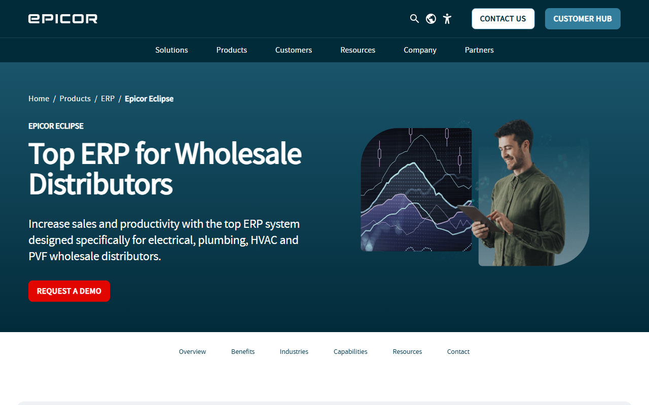 Screenshot of the Epicor Eclipse vendor homepage