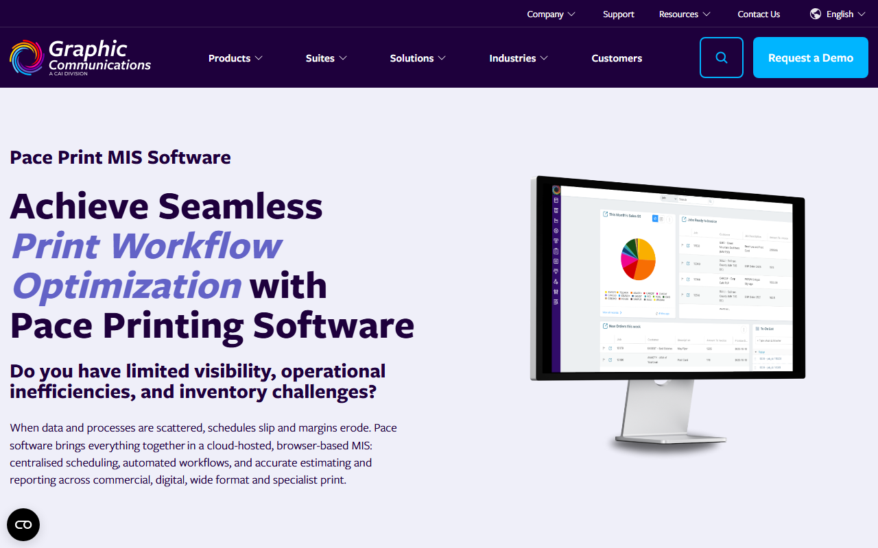 Screenshot of the ePS Pace vendor homepage