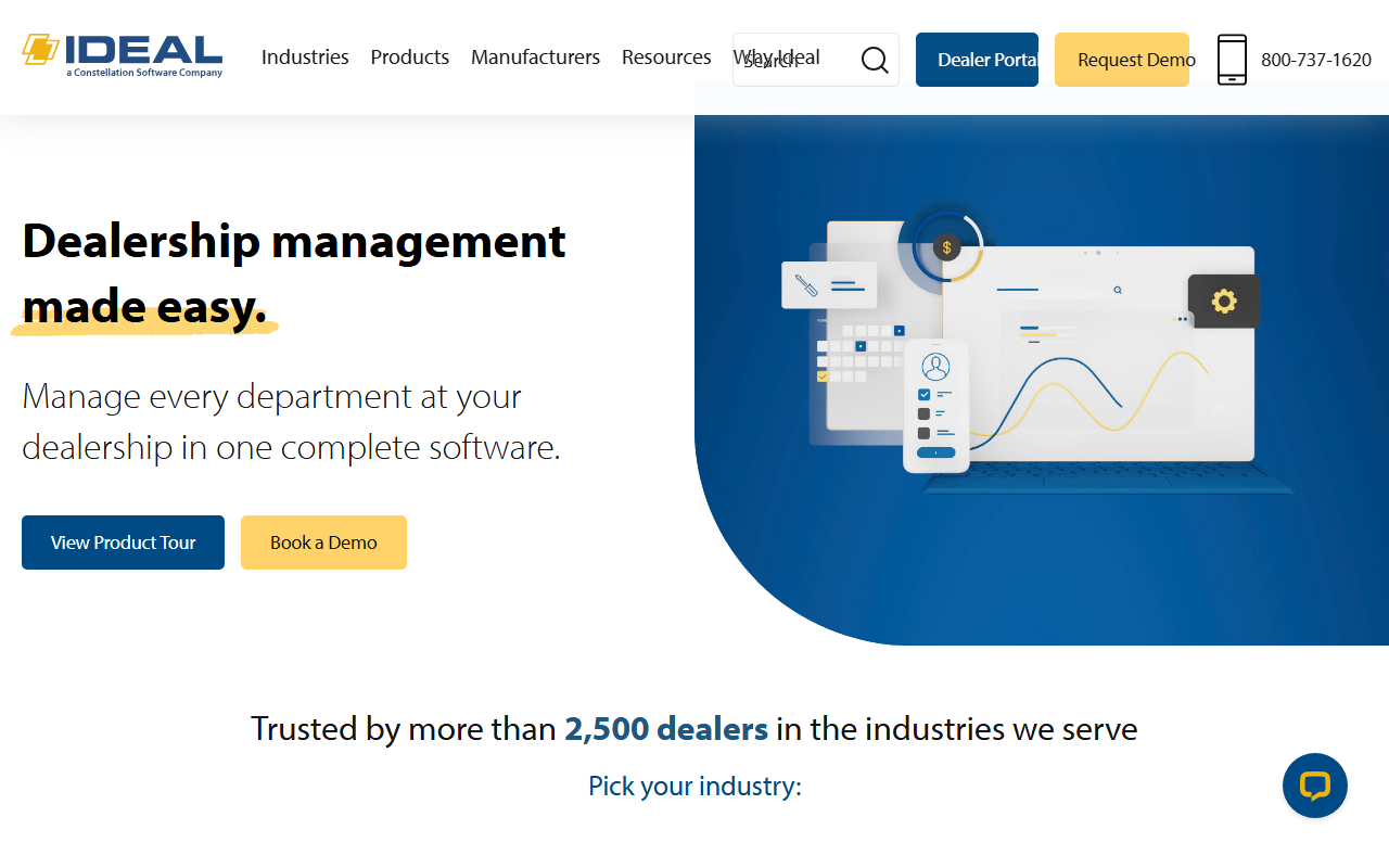 Screenshot of the Ideal (Ideal Computer Systems) vendor homepage