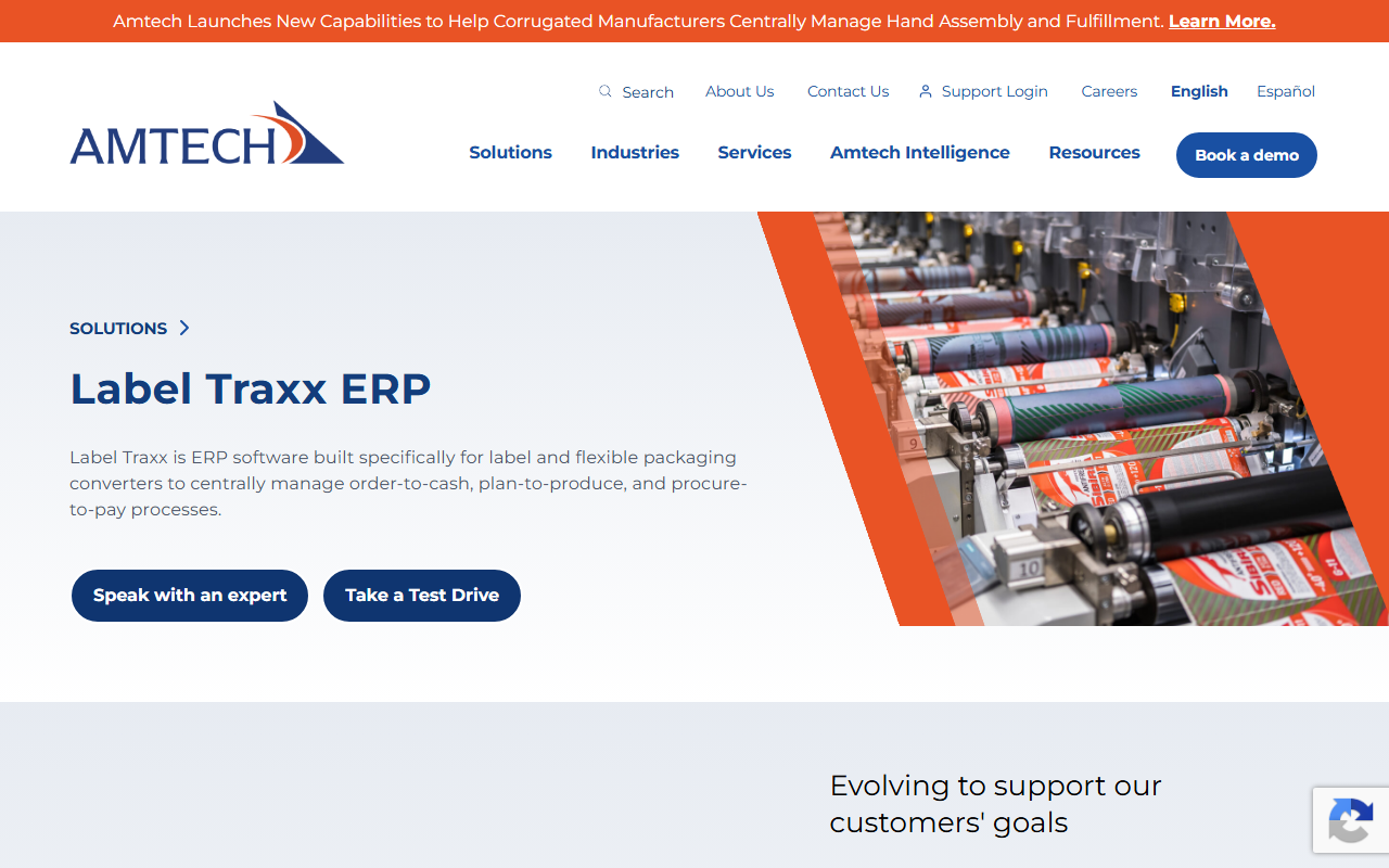Screenshot of the Label Traxx vendor homepage