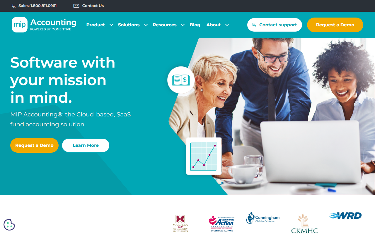 Screenshot of the MIP Fund Accounting vendor homepage