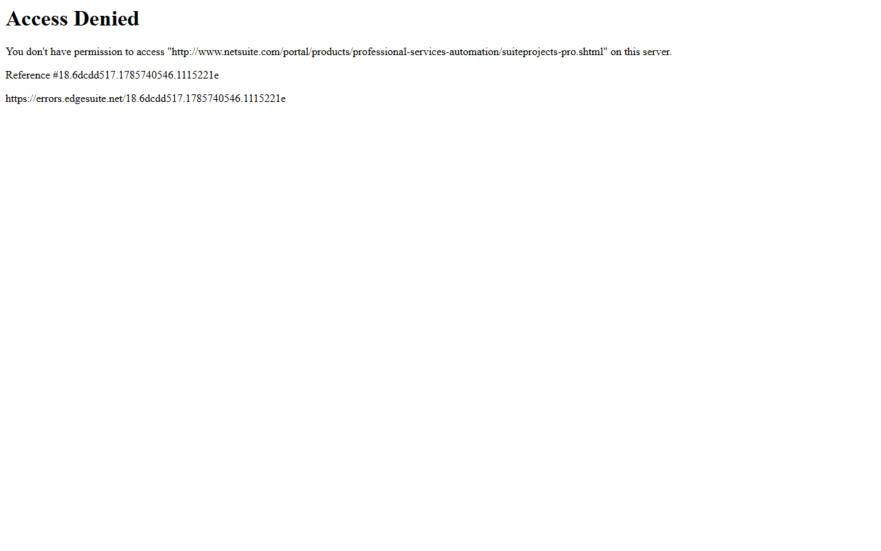 Screenshot of the NetSuite SuiteProjects Pro vendor homepage
