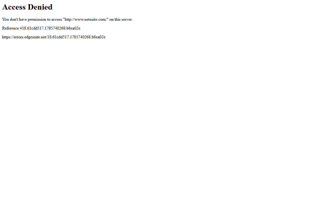 Screenshot of the Oracle NetSuite vendor homepage