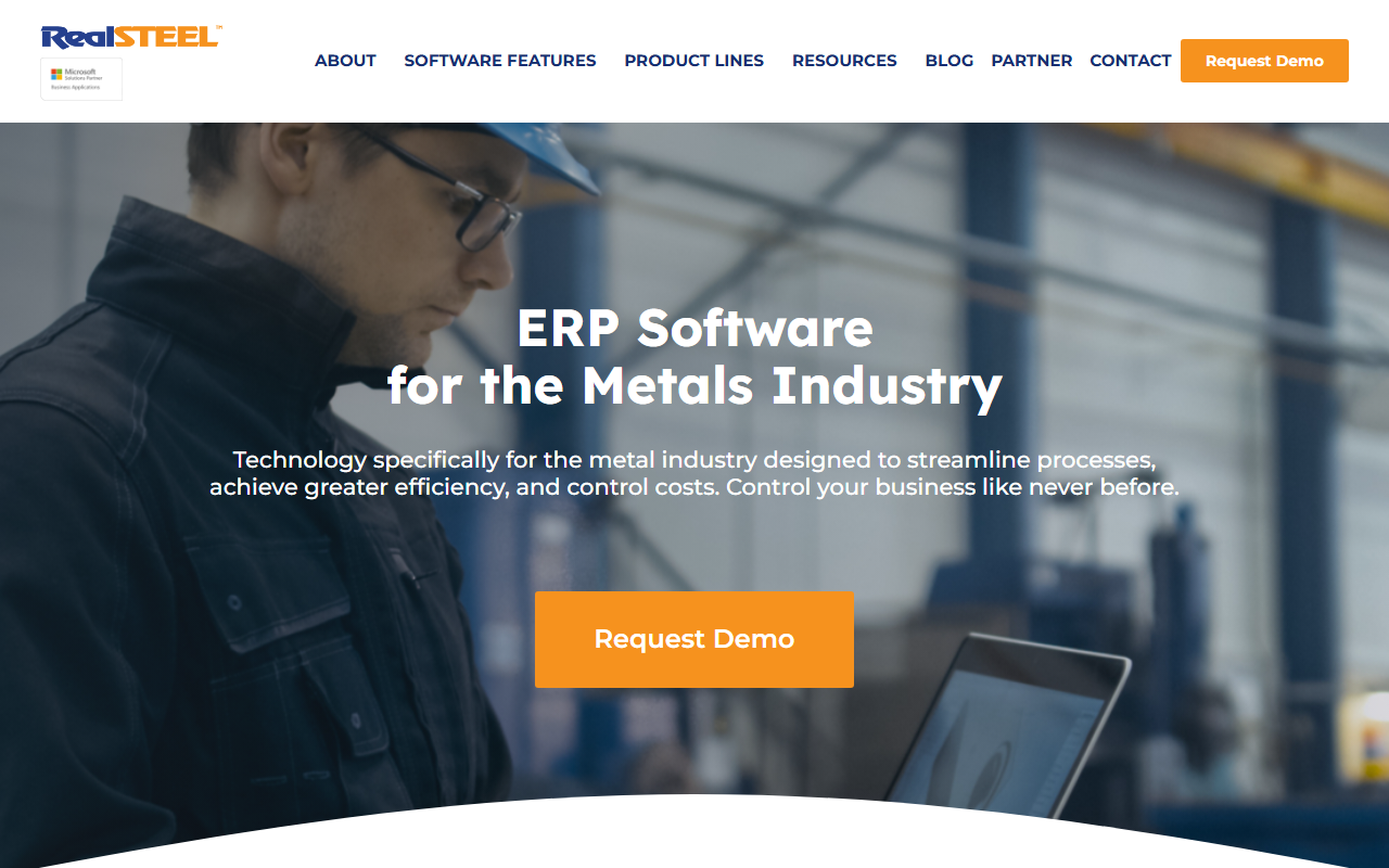 Screenshot of the RealSTEEL (Wolcott Group) vendor homepage
