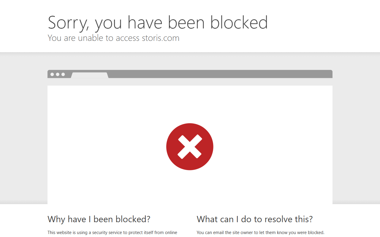 Screenshot of the STORIS vendor homepage