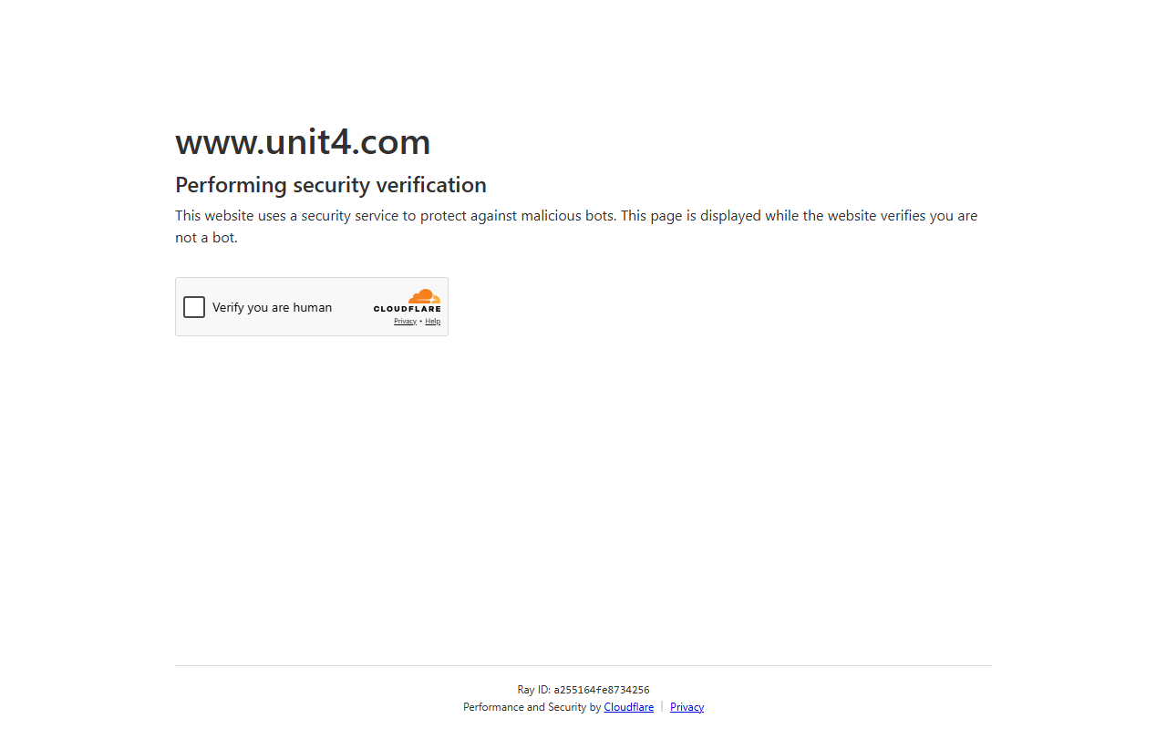 Screenshot of the Unit4 ERPx vendor homepage