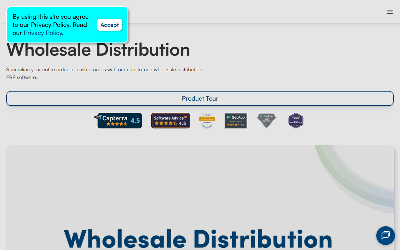 Screenshot of the VAI S2K Enterprise for Distribution vendor homepage
