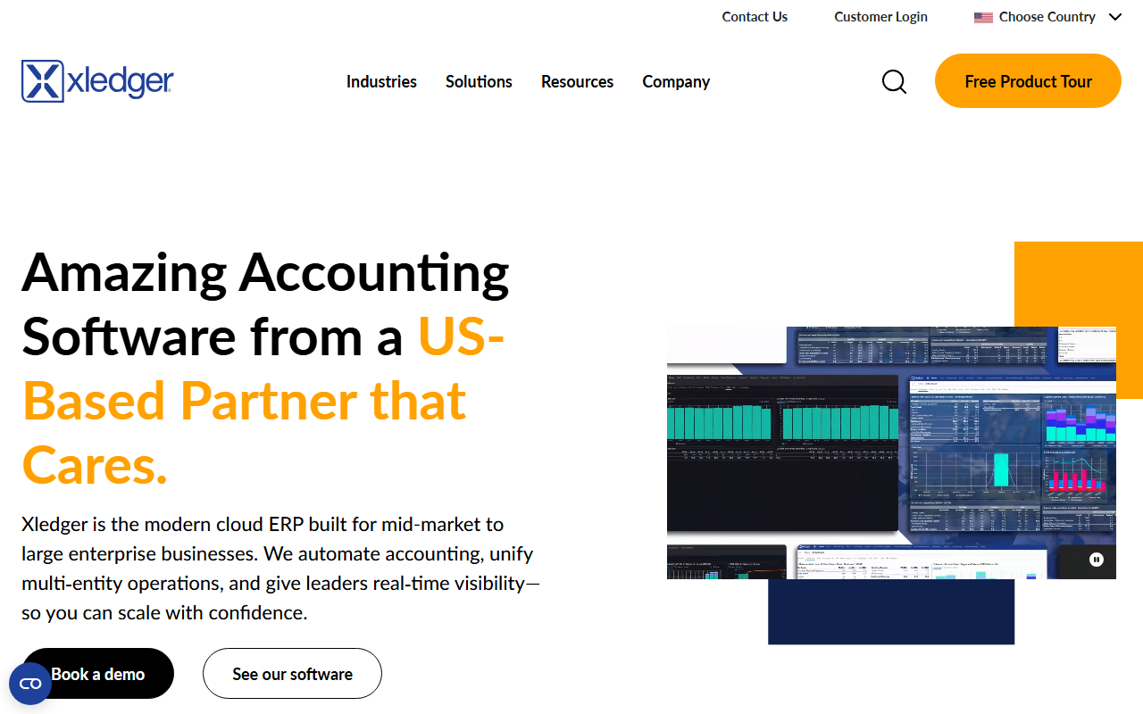 Screenshot of the Xledger vendor homepage
